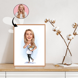 Kok tema3 (1 person) - karikaturtegning efter dine fotos - Just Karikatur