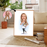 Kok tema3 (1 person) - karikaturtegning efter dine fotos - Just Karikatur