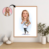 Kok tema3 (1 person) - karikaturtegning efter dine fotos - Just Karikatur