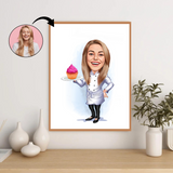 Kok tema5 (1 person) - karikaturtegning efter dine fotos - Just Karikatur