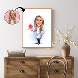 Kok tema5 (1 person) - karikaturtegning efter dine fotos - Just Karikatur