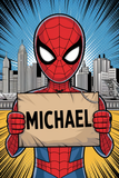 Personlig Spider-Man Plakat med Navn 1