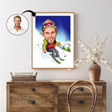 Sports tema53 (1 person) - karikaturtegning efter dine fotos - Just Karikatur