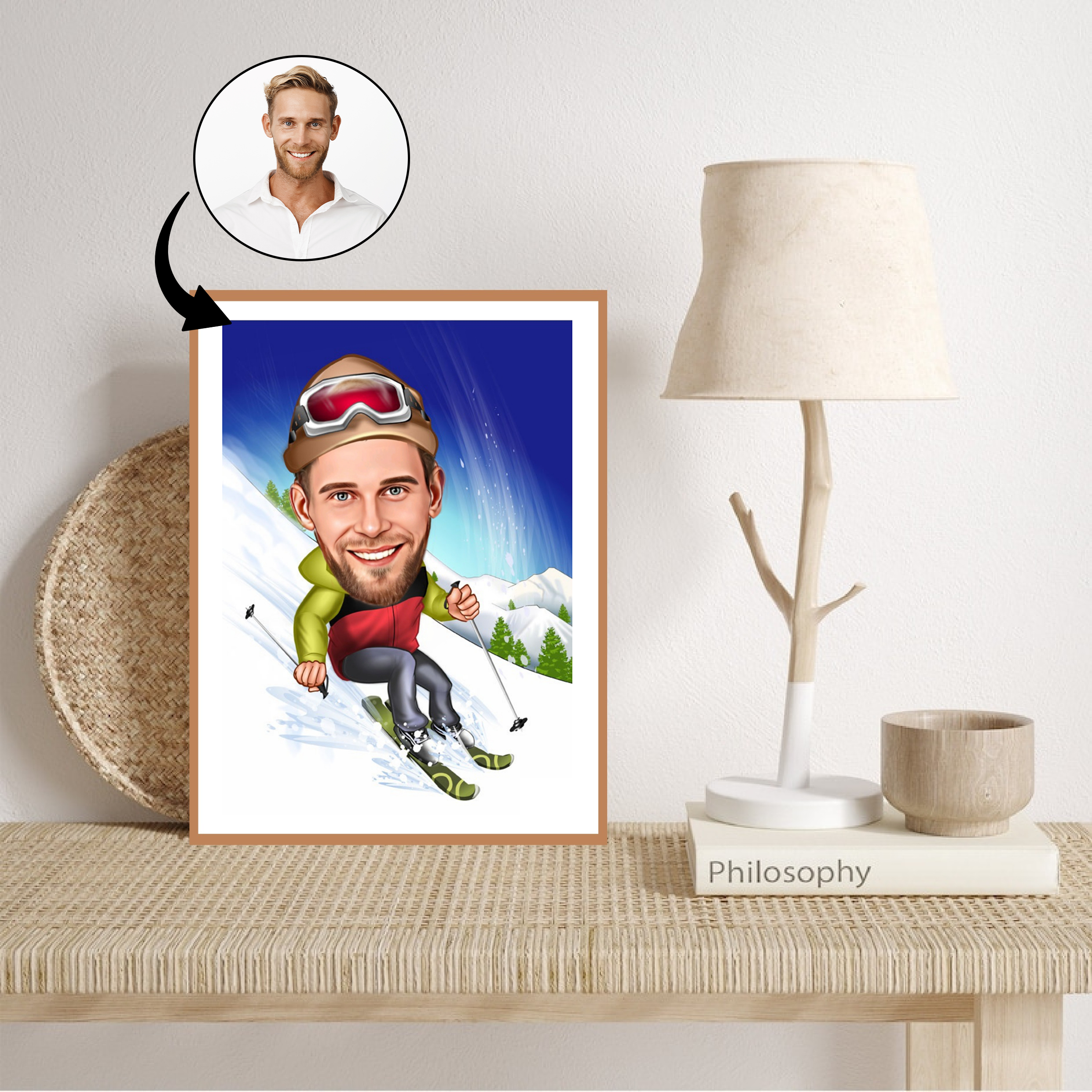 Sports tema53 (1 person) - karikaturtegning efter dine fotos - Just Karikatur