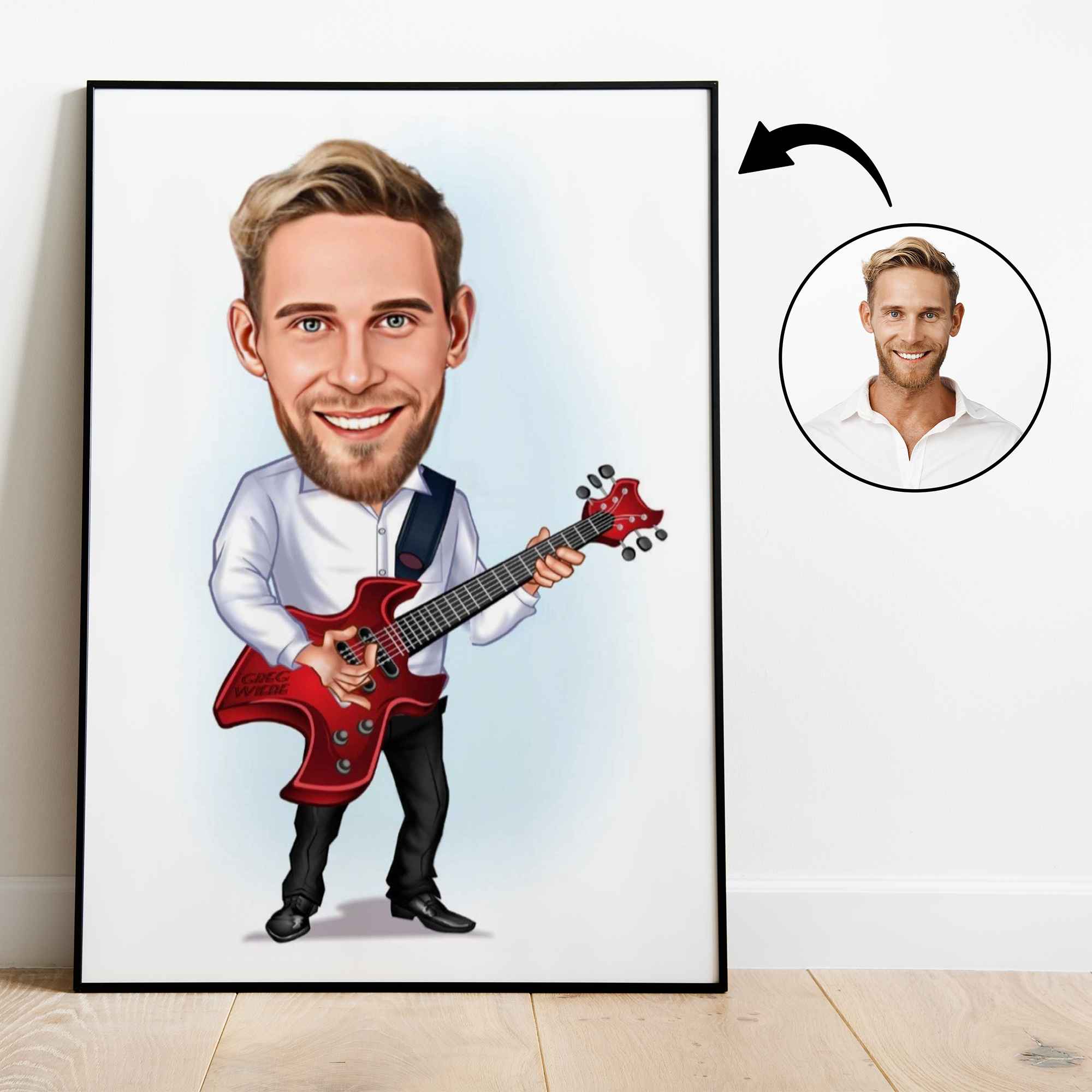 Musik & Dans tema8 (1 person) - karikaturtegning efter dine fotos - Just Karikatur