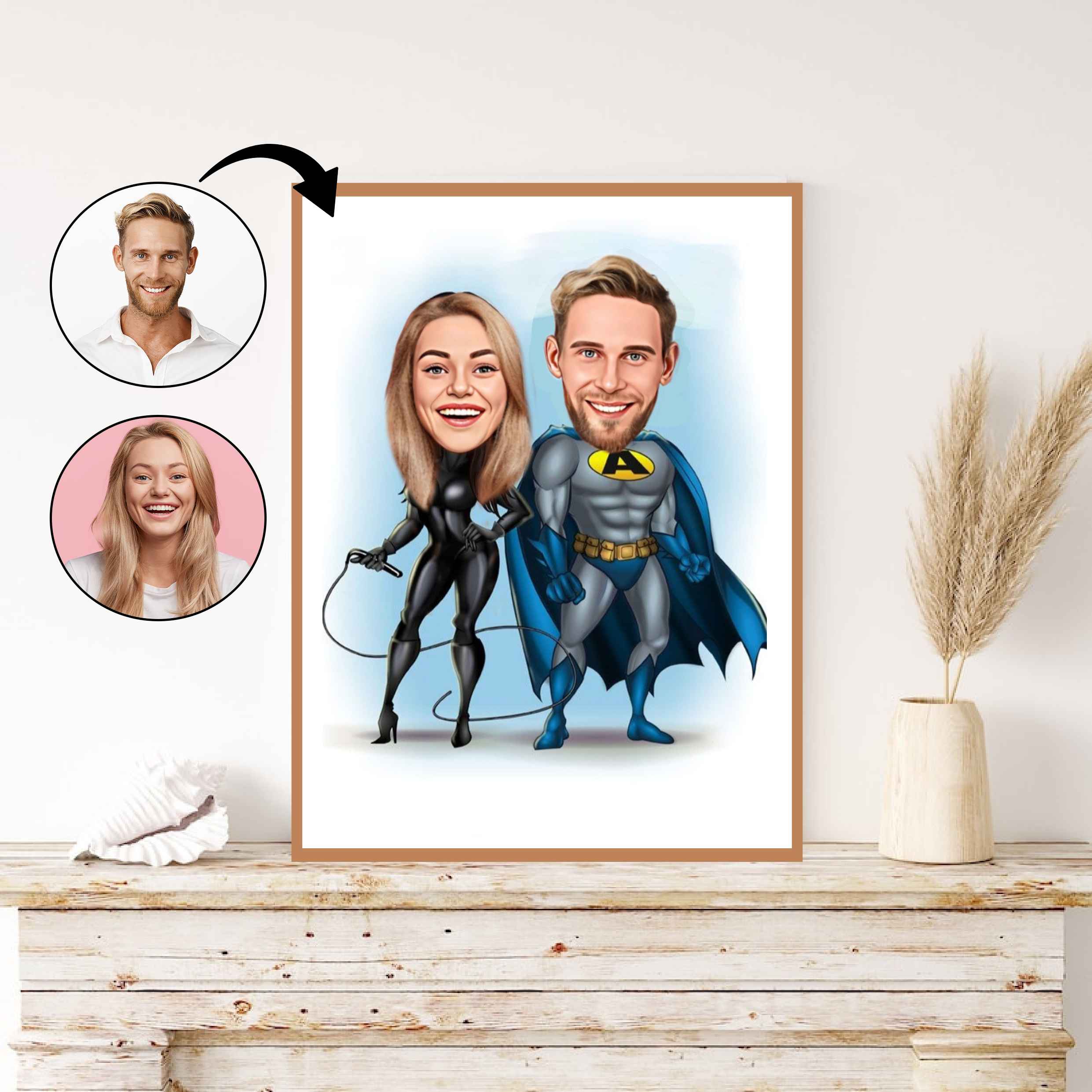 Par tema78 (2 personer) - karikaturtegning efter dine fotos - Just Karikatur