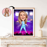 Musik & Dans tema9 (1 person) - karikaturtegning efter dine fotos - Just Karikatur