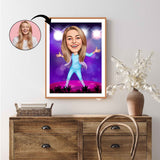 Musik & Dans tema9 (1 person) - karikaturtegning efter dine fotos - Just Karikatur