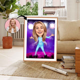 Musik & Dans tema9 (1 person) - karikaturtegning efter dine fotos - Just Karikatur