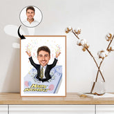 Fødselsdag tema15 (1 person) - karikaturtegning efter dine fotos - Just Karikatur