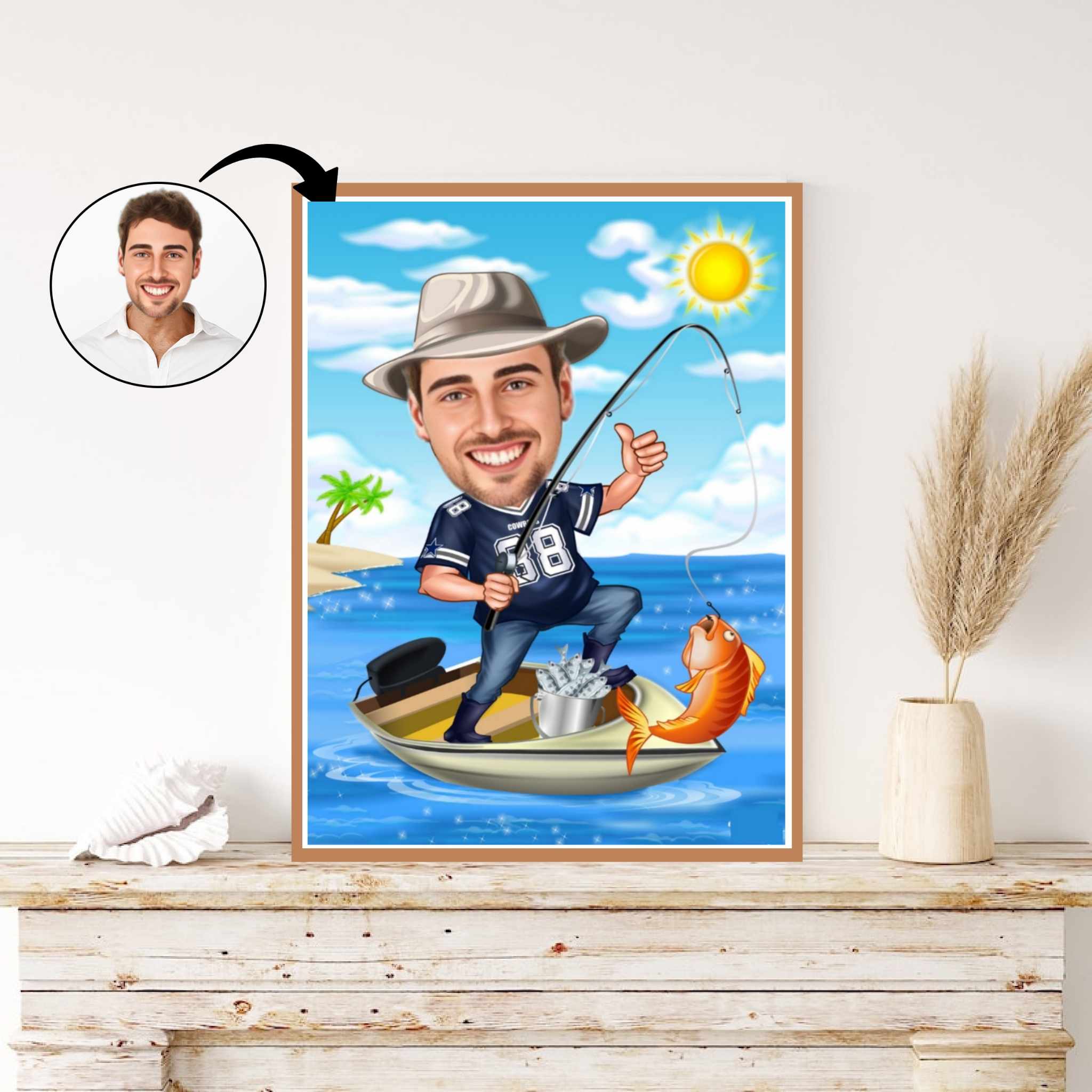 Fødselsdag tema11 (1 person) - karikaturtegning efter dine fotos - Just Karikatur