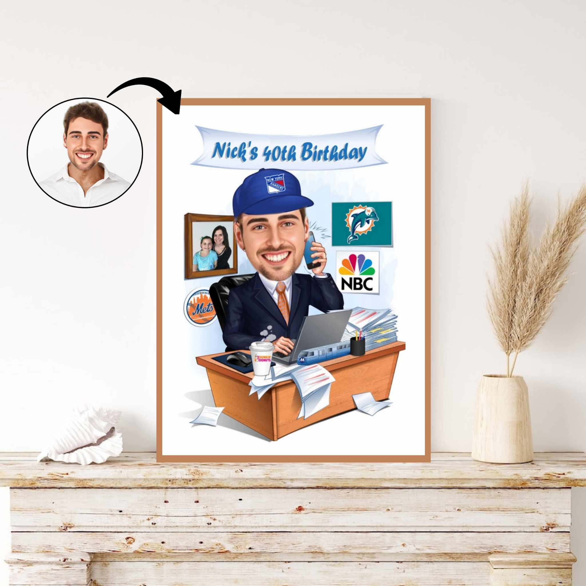 Fødselsdag tema17 (1 person) - karikaturtegning efter dine fotos - Just Karikatur