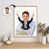 Fødselsdag tema15 (1 person) - karikaturtegning efter dine fotos - Just Karikatur