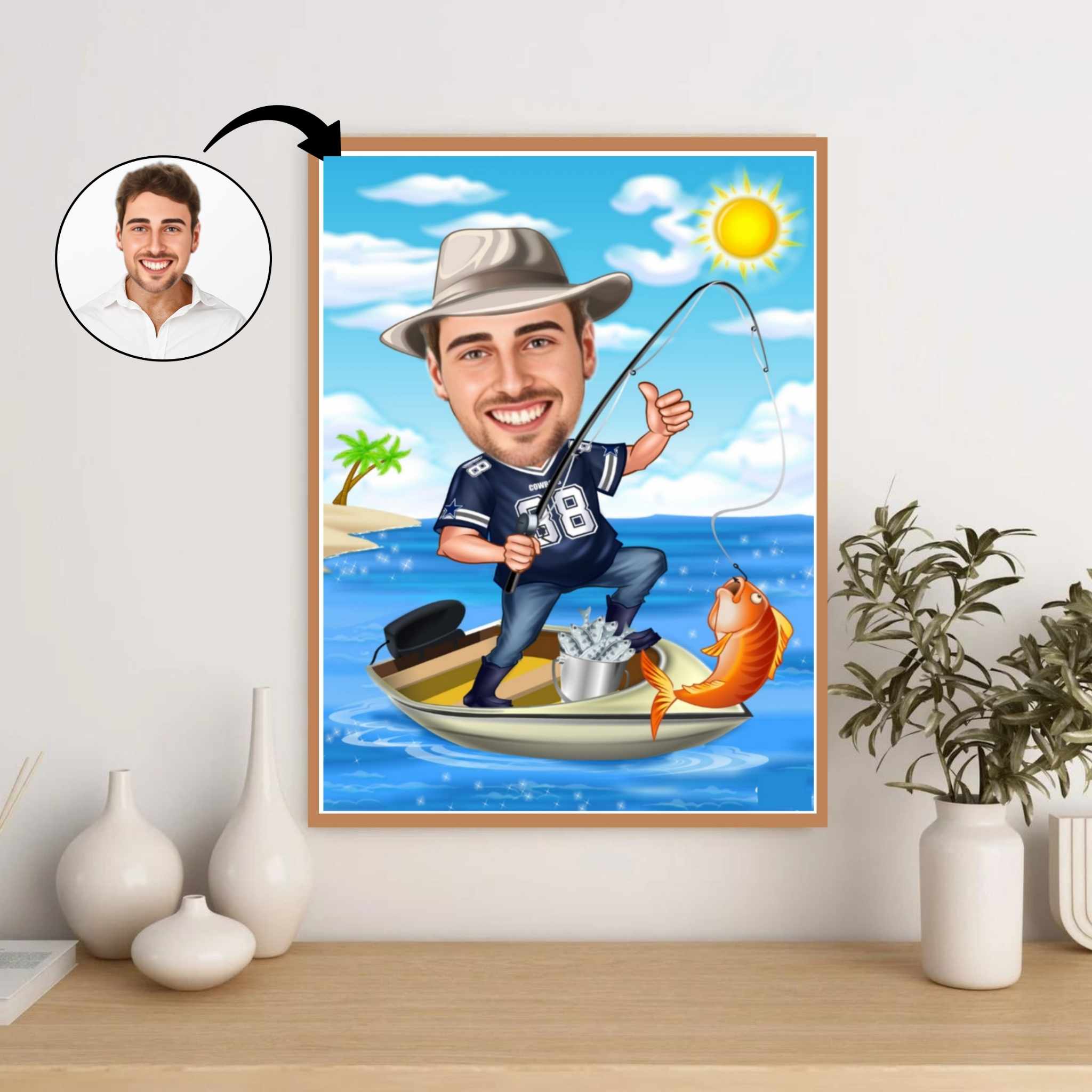 Fødselsdag tema11 (1 person) - karikaturtegning efter dine fotos - Just Karikatur