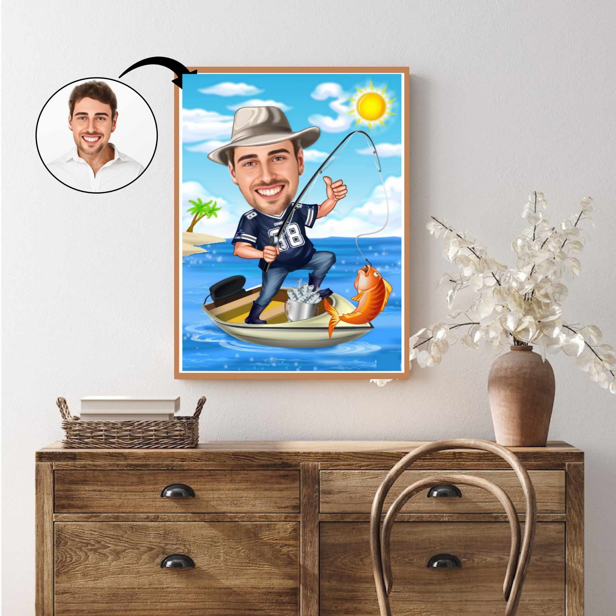 Fødselsdag tema11 (1 person) - karikaturtegning efter dine fotos - Just Karikatur