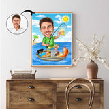 Fødselsdag tema27 (1 person) - karikaturtegning efter dine fotos - Just Karikatur