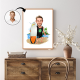 Sports tema75 (1 person) - karikaturtegning efter dine fotos - Just Karikatur