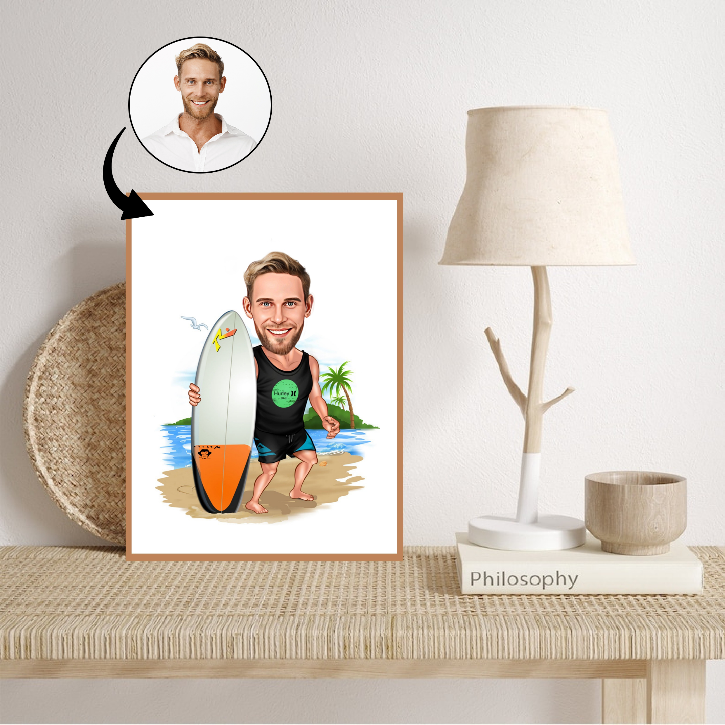 Sports tema75 (1 person) - karikaturtegning efter dine fotos - Just Karikatur