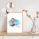 Arbejde & Erhverv tema76 (1 person) - karikaturtegning efter dine fotos - Just Karikatur