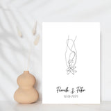 Line art bryllupsplakat - hænder - design selv - Just Karikatur