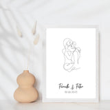 Line art bryllupsplakat - kram - design selv - Just Karikatur