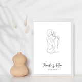 Line art bryllupsplakat - kram - design selv - Just Karikatur