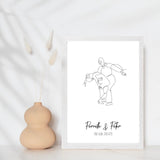 Line art bryllupsplakat - dans - design selv - Just Karikatur