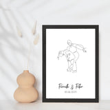 Line art bryllupsplakat - dans - design selv - Just Karikatur