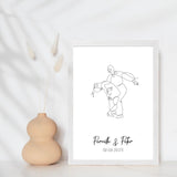 Line art bryllupsplakat - dans - design selv - Just Karikatur