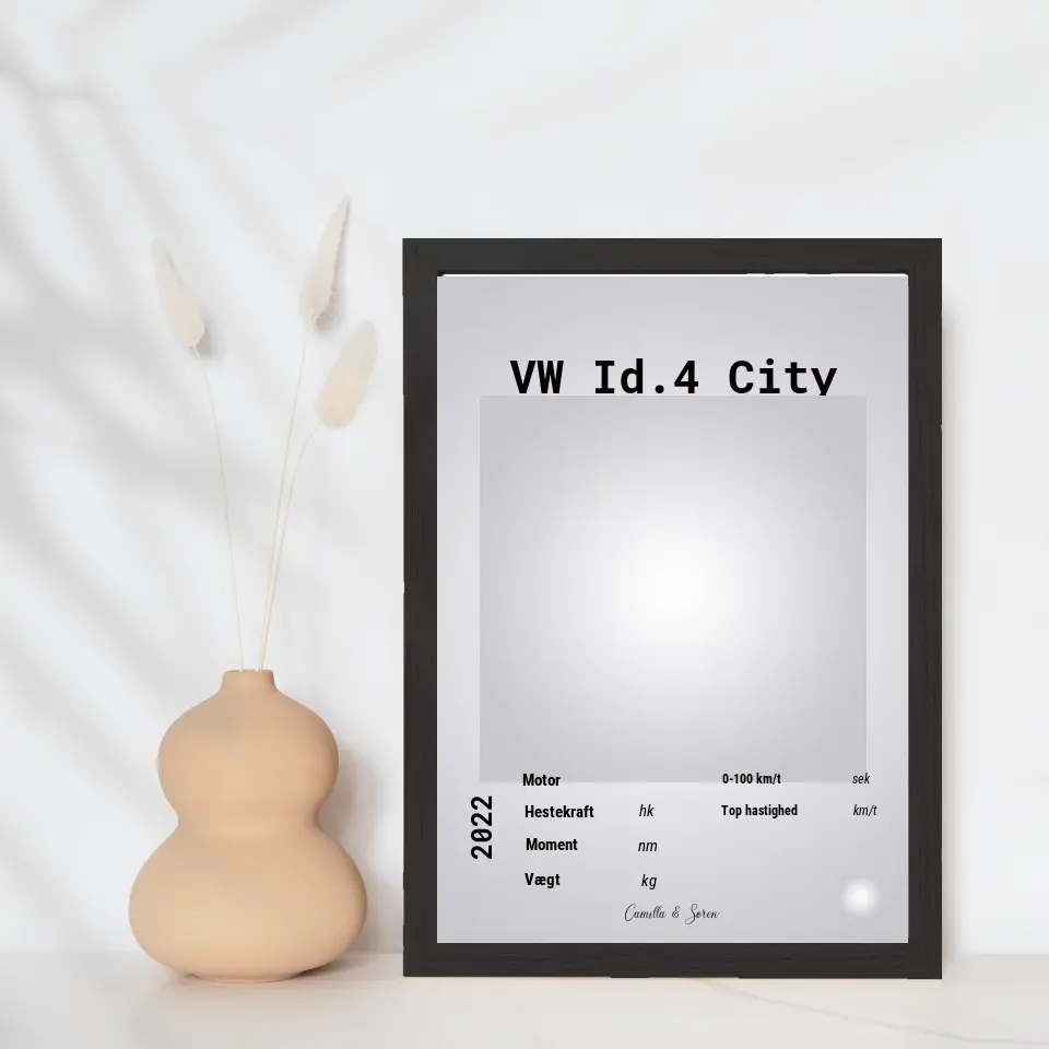 Bilplakat - Personlig gave fra bilforhandlere til deres kunder - Just Karikatur