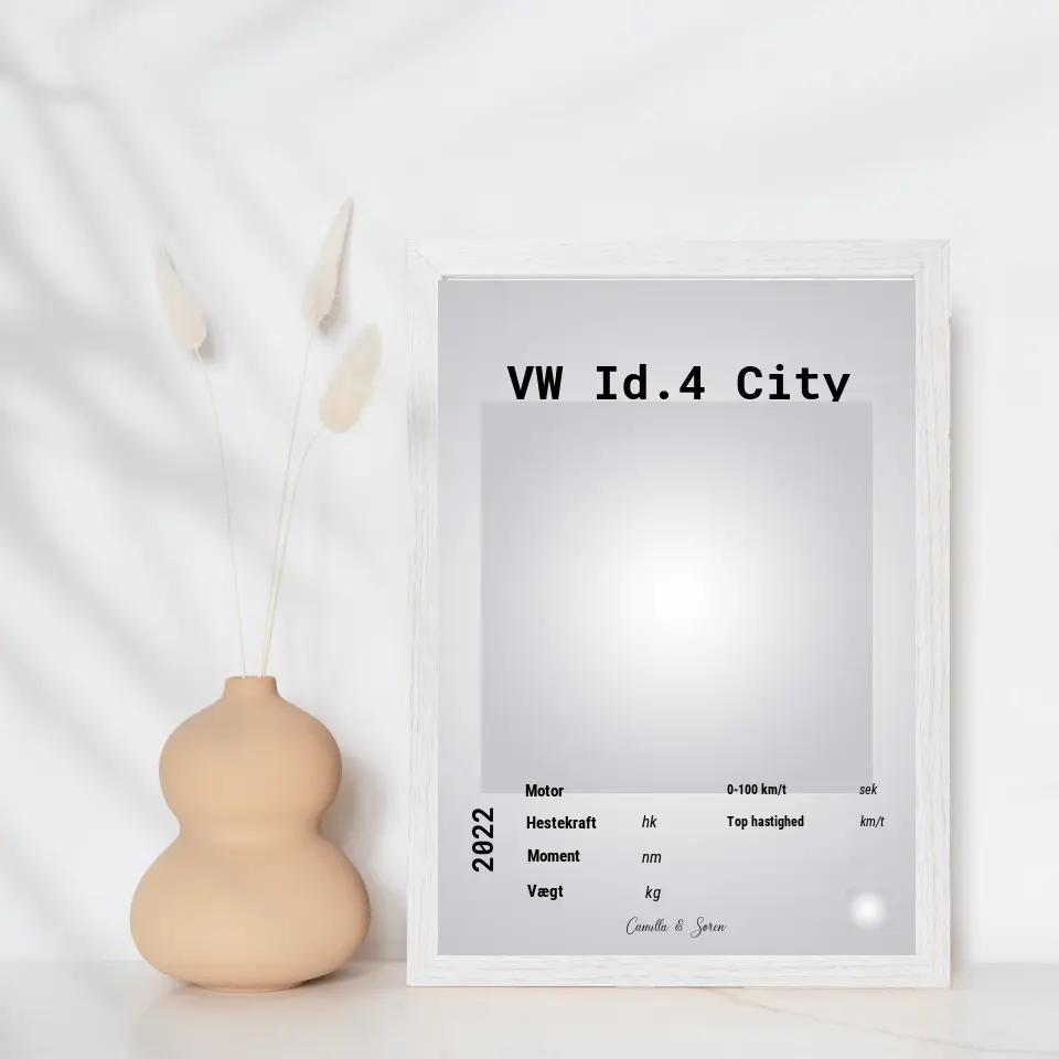 Bilplakat - Personlig gave fra bilforhandlere til deres kunder - Just Karikatur