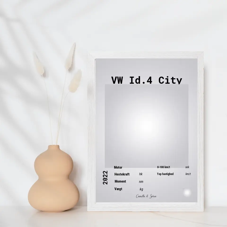 Bilplakat - Personlig gave fra bilforhandlere til deres kunder - Just Karikatur