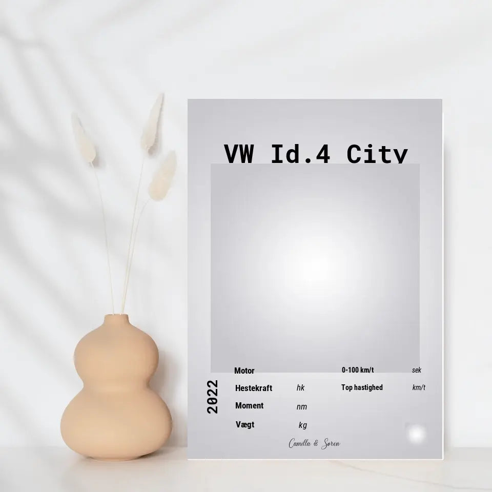 Bilplakat - Personlig gave fra bilforhandlere til deres kunder - Just Karikatur