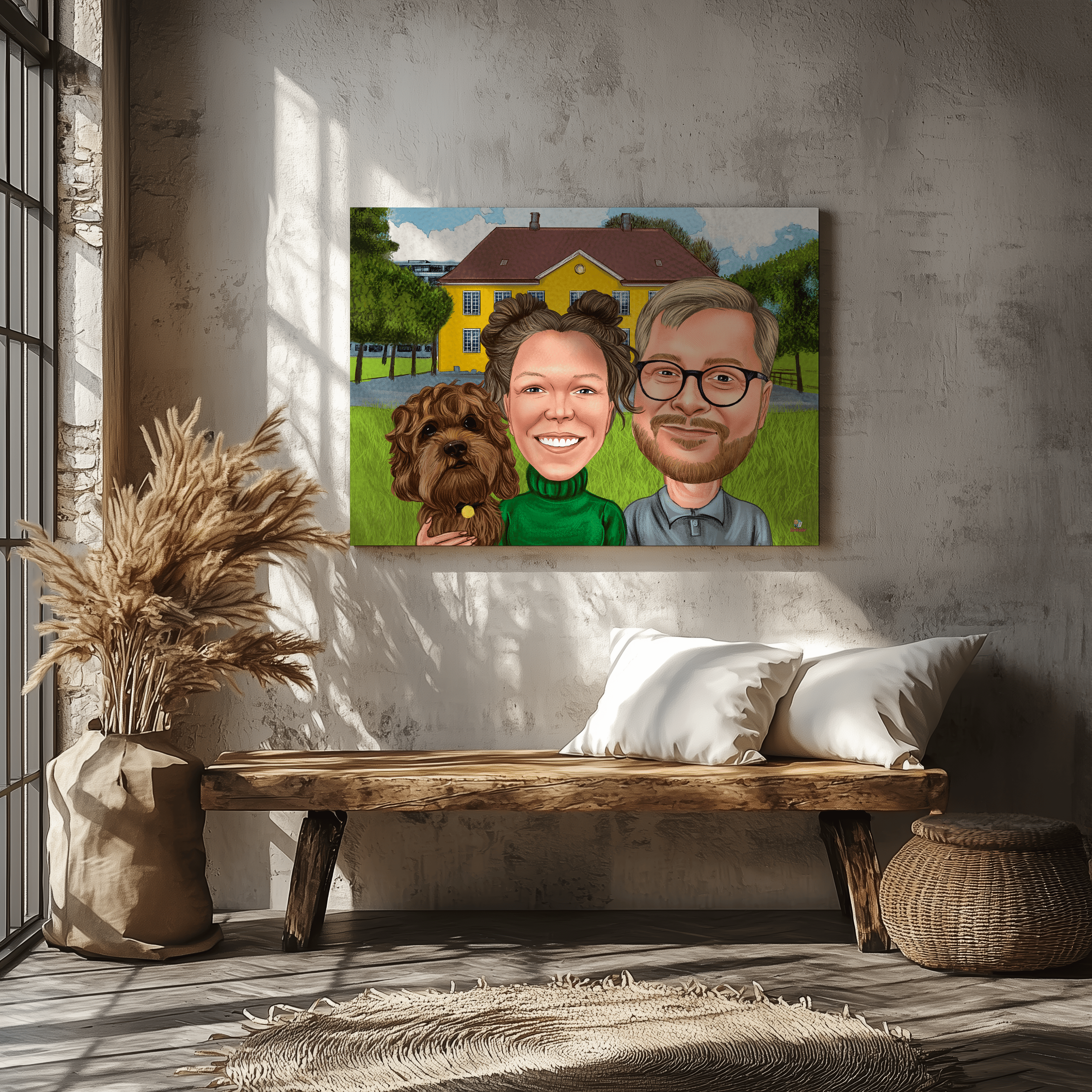 Lærredstryk med din personlige tegning - Just Karikatur