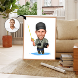 Arbejde & Erhverv tema77 (1 person) - karikaturtegning efter dine fotos - Just Karikatur