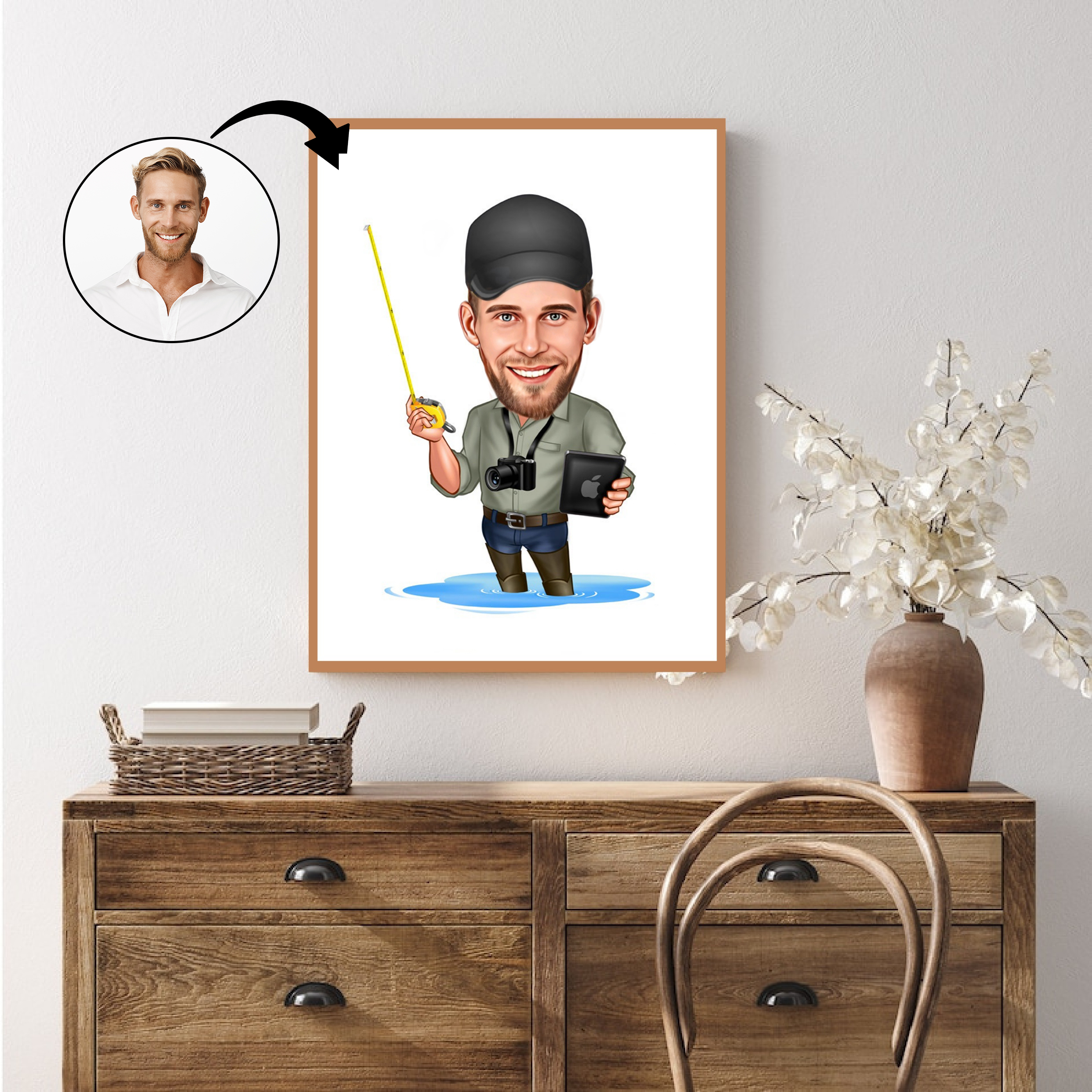 Arbejde & Erhverv tema77 (1 person) - karikaturtegning efter dine fotos - Just Karikatur