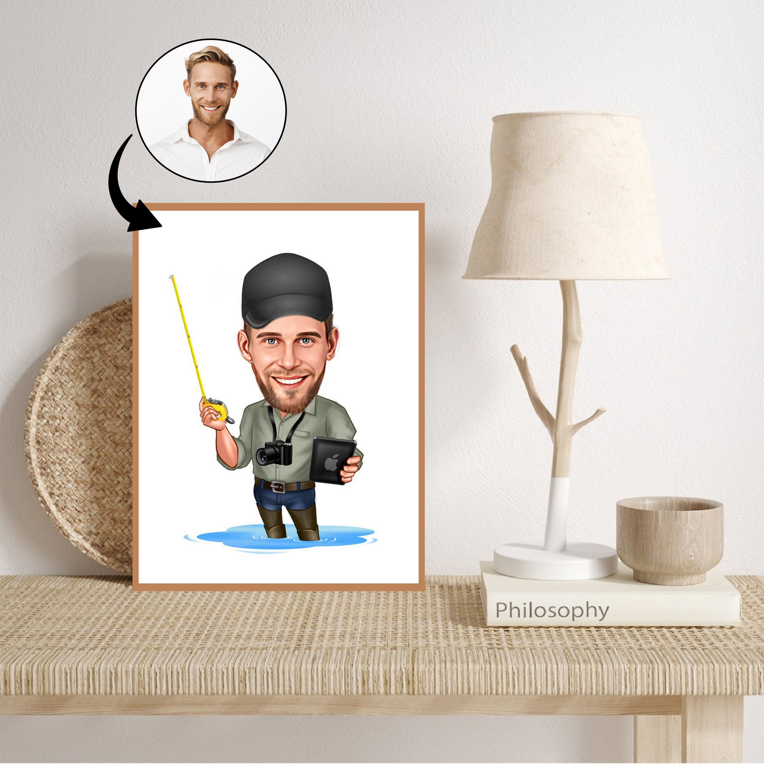 Arbejde & Erhverv tema77 (1 person) - karikaturtegning efter dine fotos - Just Karikatur