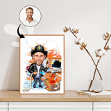 Arbejde & Erhverv tema41 (1 person) - karikaturtegning efter dine fotos - Just Karikatur