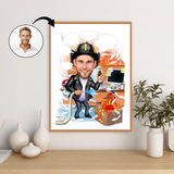 Arbejde & Erhverv tema41 (1 person) - karikaturtegning efter dine fotos - Just Karikatur