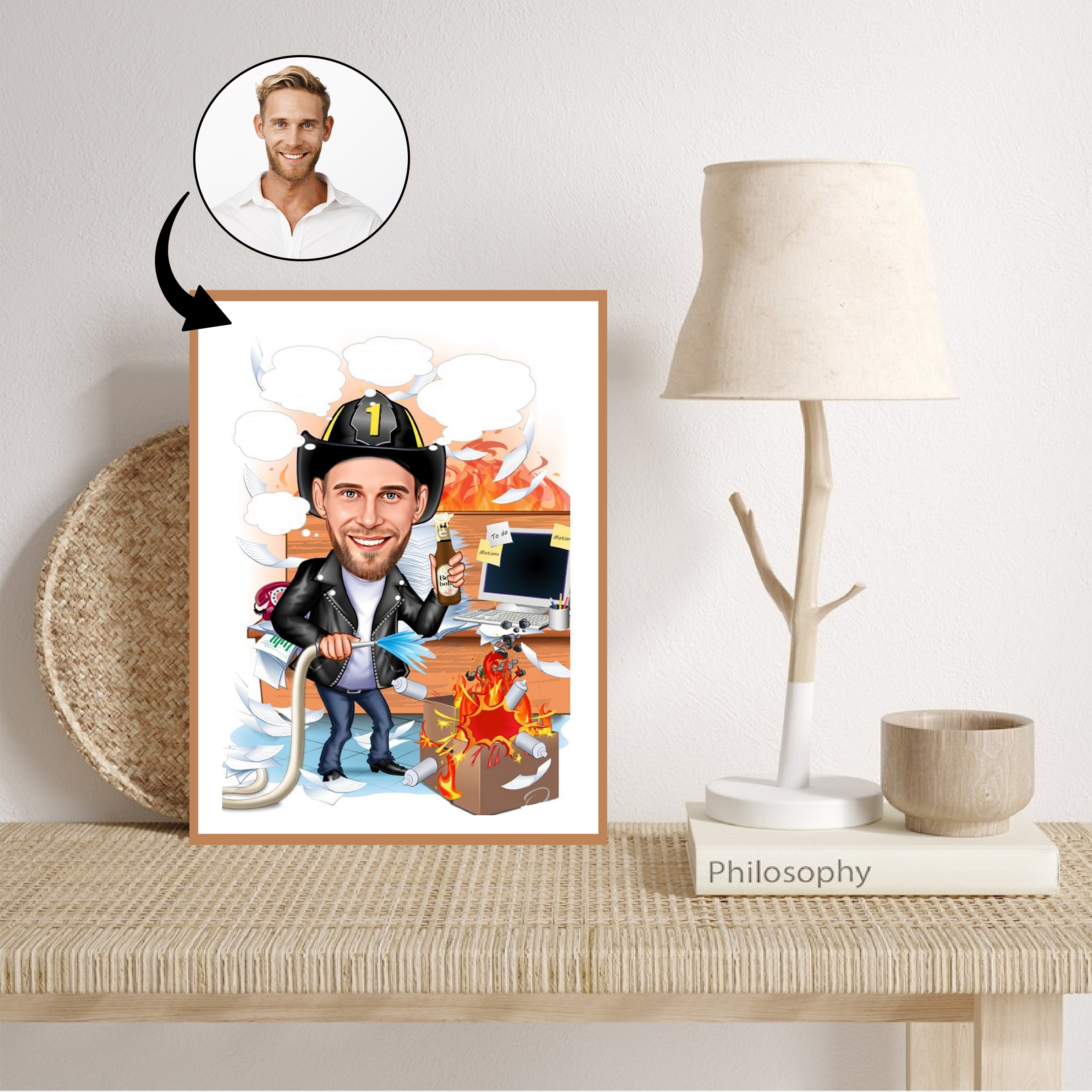 Arbejde & Erhverv tema41 (1 person) - karikaturtegning efter dine fotos - Just Karikatur