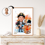 Arbejde & Erhverv tema41 (1 person) - karikaturtegning efter dine fotos - Just Karikatur