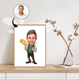 Arbejde & Erhverv tema72 (1 person) - karikaturtegning efter dine fotos - Just Karikatur