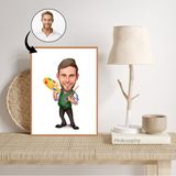 Arbejde & Erhverv tema72 (1 person) - karikaturtegning efter dine fotos - Just Karikatur