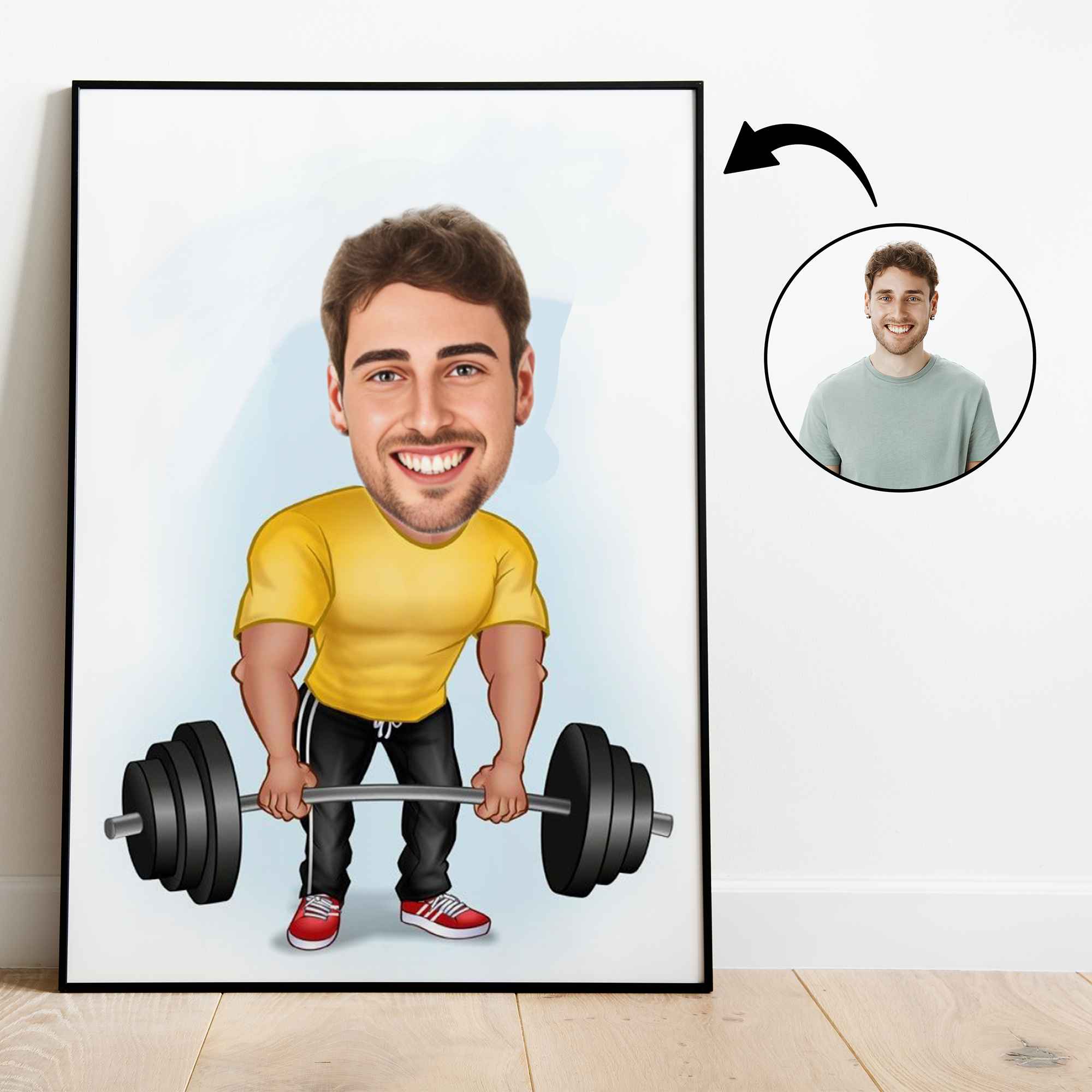 Sports tema36 (1 person) - karikaturtegning efter dine fotos - Just Karikatur