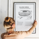 Allianz Arena – Bayern München – stadion plakat - Just Karikatur