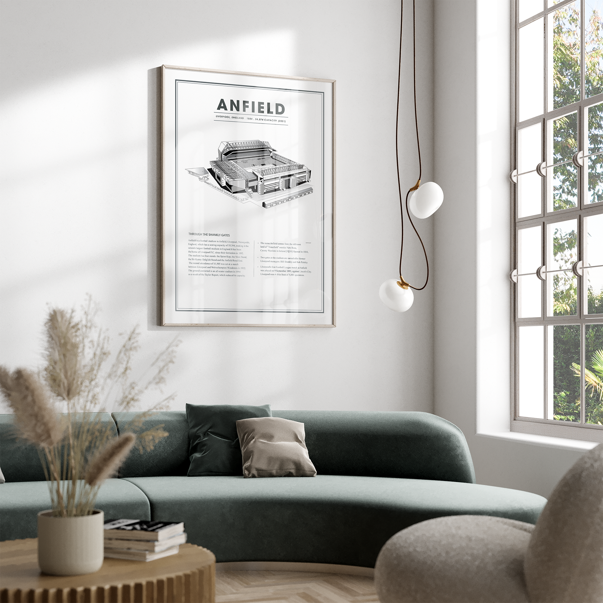 Anfield Liverpool – stadion plakat - Just Karikatur