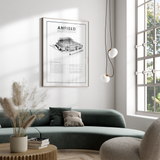 Anfield Liverpool – stadion plakat - Just Karikatur