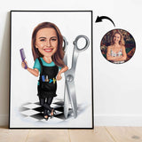 Arbejde & Erhverv tema11 (1 person) - karikaturtegning efter dine fotos - Just Karikatur