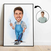 Arbejde & Erhverv tema64 (1 person) - karikaturtegning efter dine fotos - Just Karikatur