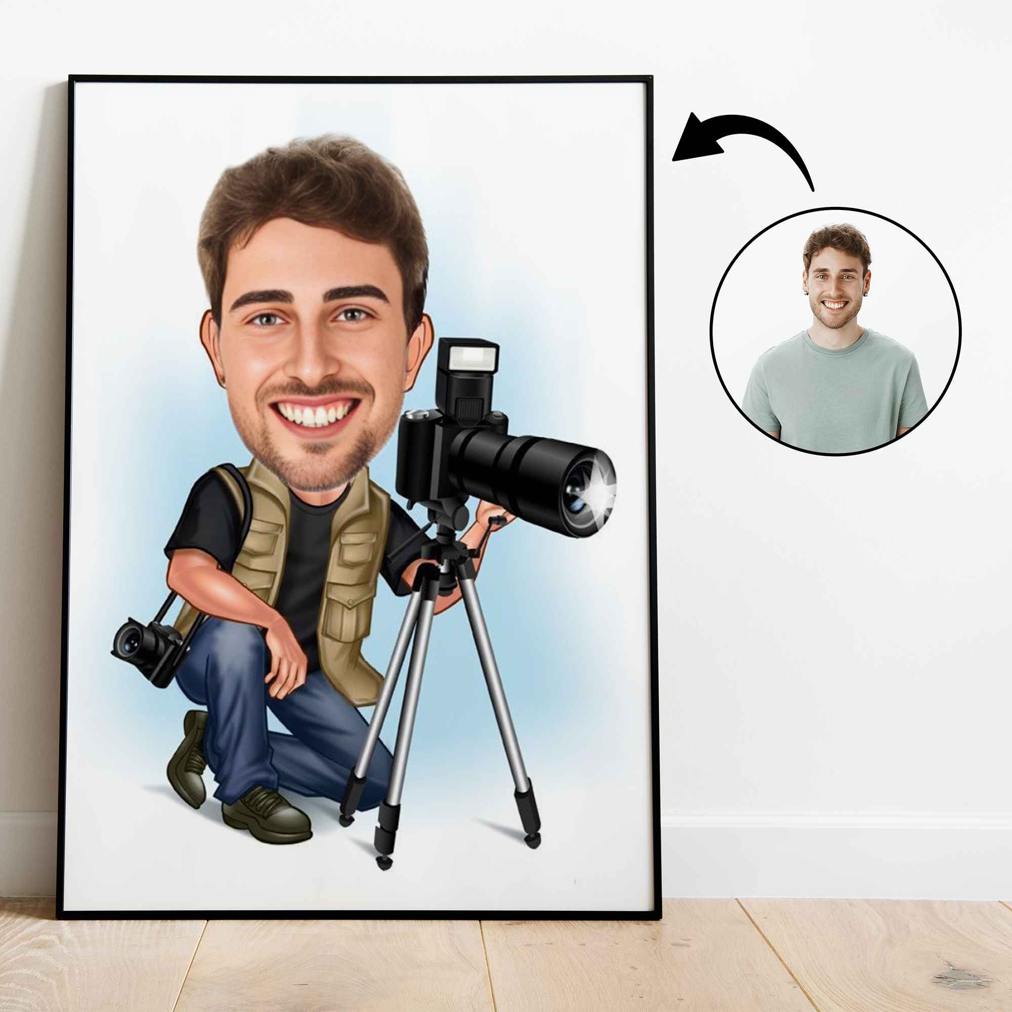 Arbejde & Erhverv tema73 (1 person) - karikaturtegning efter dine fotos - Just Karikatur